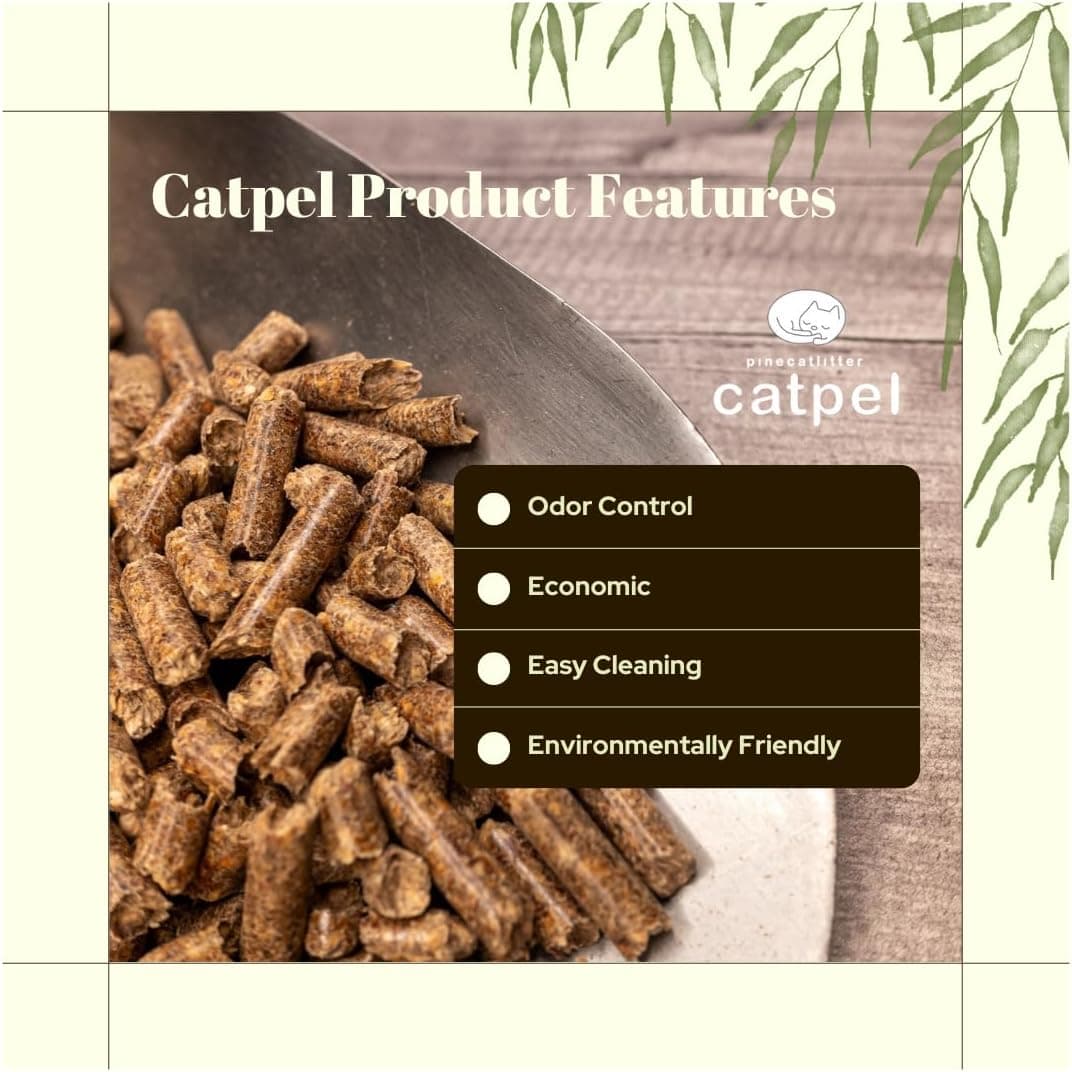 Premium Pine Pellets Cat Litter, 100% All Natural Pellet Kitty Litter, Non Clumping Non Tracking Low Dust Litter Meant for Use with Sifting Litter Box (11 lb) - Image 7