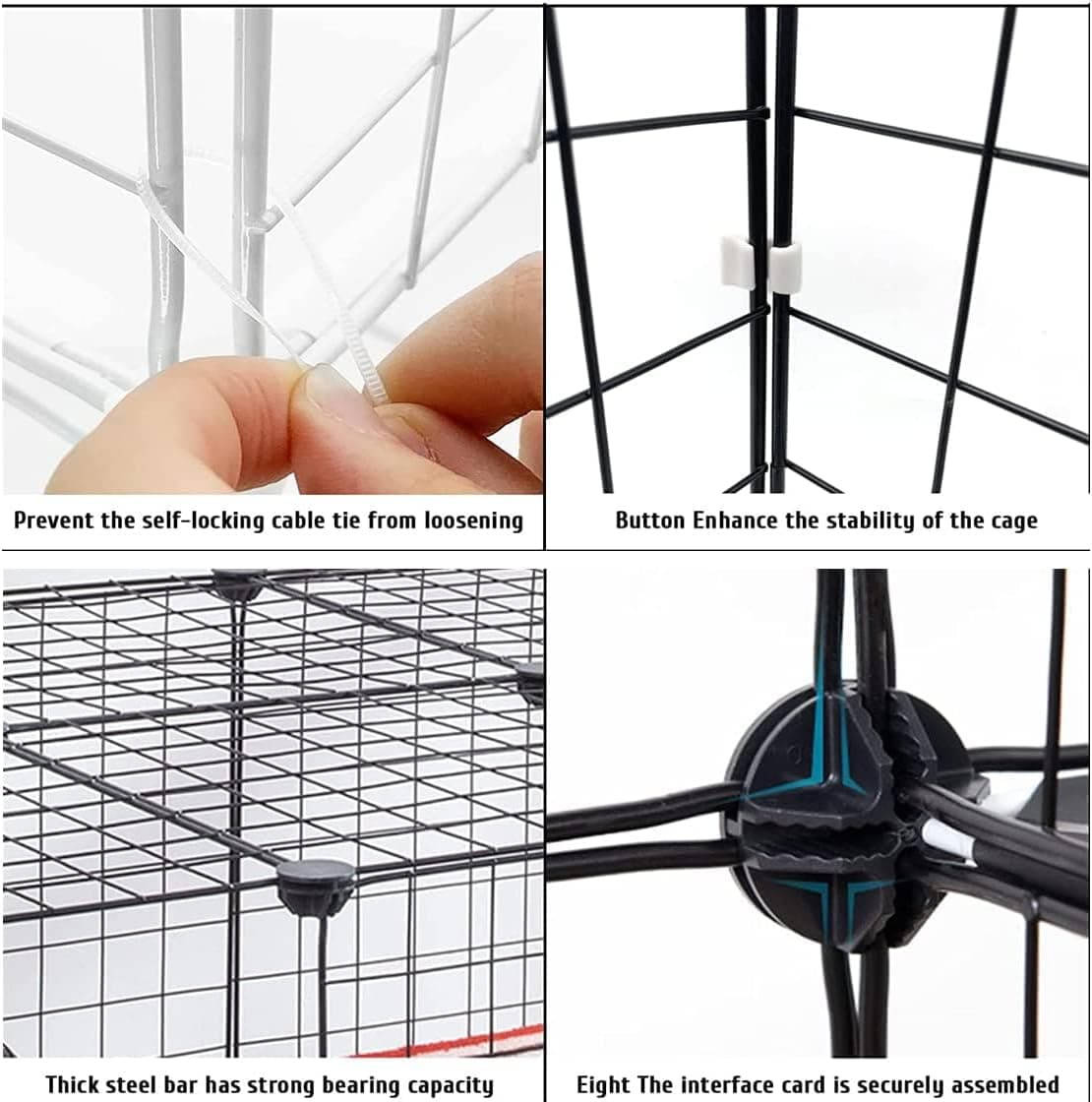 Cat Cage Indoor DIY Cat Playpen Detachable Metal Wire Kennels Indoor Cat Enclosures DIY Playpen Metal Kennel (2 Tier) 1 - Image 8