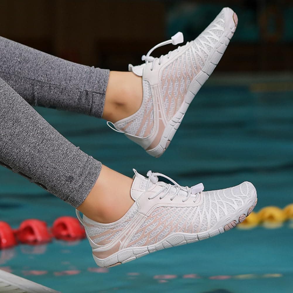 Hike Barefoot Shoes Womens Men Footwear,Pro-Healthy&Non-Slip Water Shoe for Women Men, Wide Toe Running Shoes Boots Sneakers Unisex 8.5 Women/7 Men White - Image 8