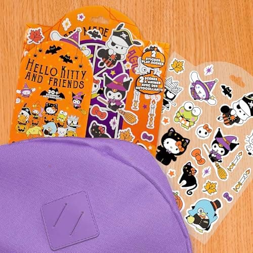 Hello Kitty and Friends Halloween Puffy Playset, Includes 30+ Stickers, 2 Play Scenes, Reusable for Kids - Image 5