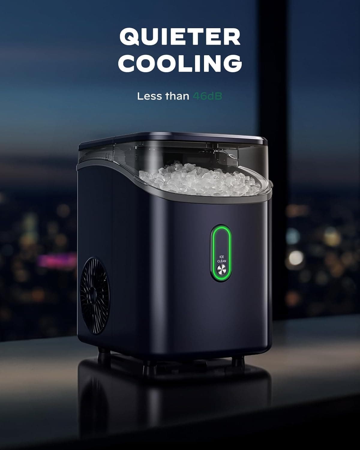 Silonn Nugget Ice Maker Countertop, Pebble Ice Maker with Crushed Ice, One-Click Operation Ice Machine with Self-Cleaning, 33lbs/24H for Home, Kitchen, Office, Blue - Image 6