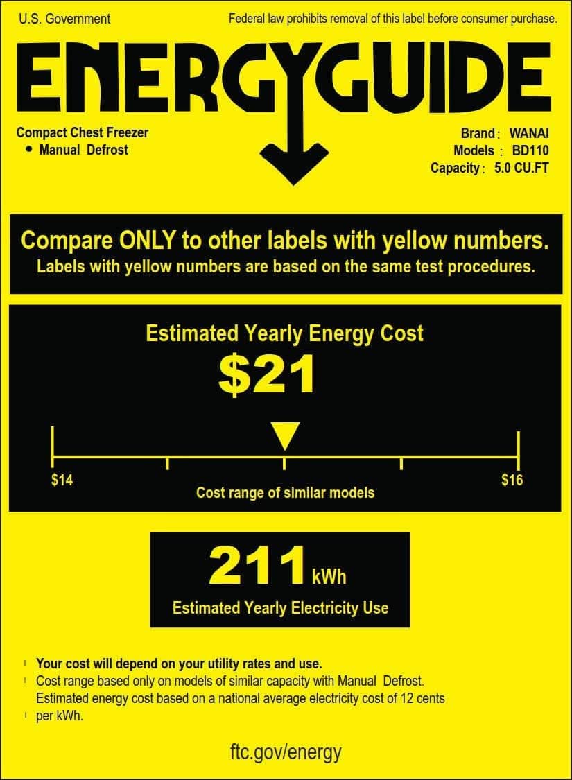 Congélateur profond de 5,0 pieds cubes - Congélateurs compacts avec thermostat réglable et porte supérieure - Image 8