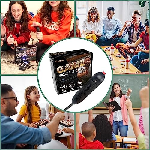 Digital Energy Handheld Game System - Console Displays First Buzz-in - Great for Jeopardy, Family Feud, Trivia and Buzzer Games - Console with 4 Joystick Buzzers - Image 9