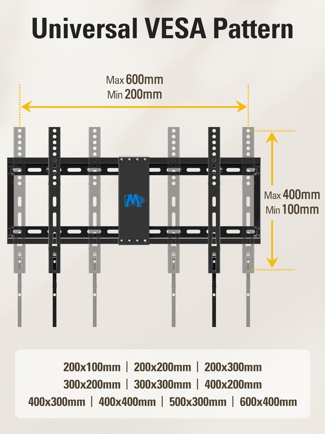 Mounting Dream TV Wall Mount for Most 37-75 Inch TVs, Universal Tilt TV Mount Fit 16", 18", 24" Stud with Loading Capacity 132lbs, Max Vesa 600 x 400mm, Low Profile Flat Wall Mount TV Bracket Black - Image 7