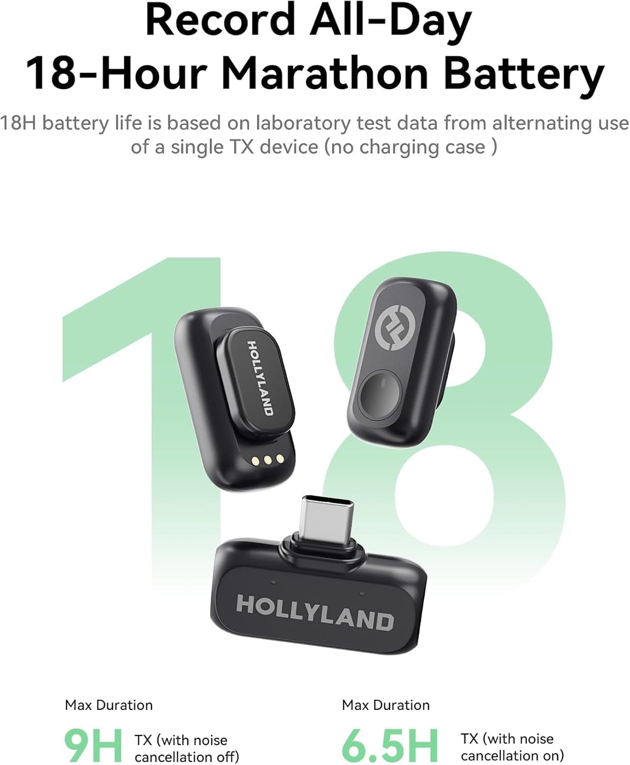 Hollyland Lark A1 Micrófono Inalámbrico para iPhone 17/16/15 y Android, 48kHz/24-bit, Cancelación de Ruido Inteligente de 3 Niveles, Magnético - Image 5