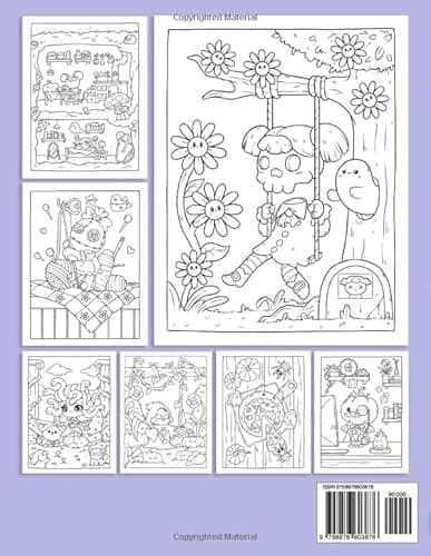 Creepy Cutie: Coloring Book for Adults and Teens Featuring Goth Kawaii and Spooky Cute Creatures of All Kinds and Many More - Image 2