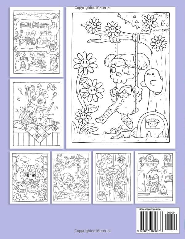 Creepy Cutie: Coloring Book for Adults and Teens Featuring Goth Kawaii and Spooky Cute Creatures of All Kinds and Many More - Image 3