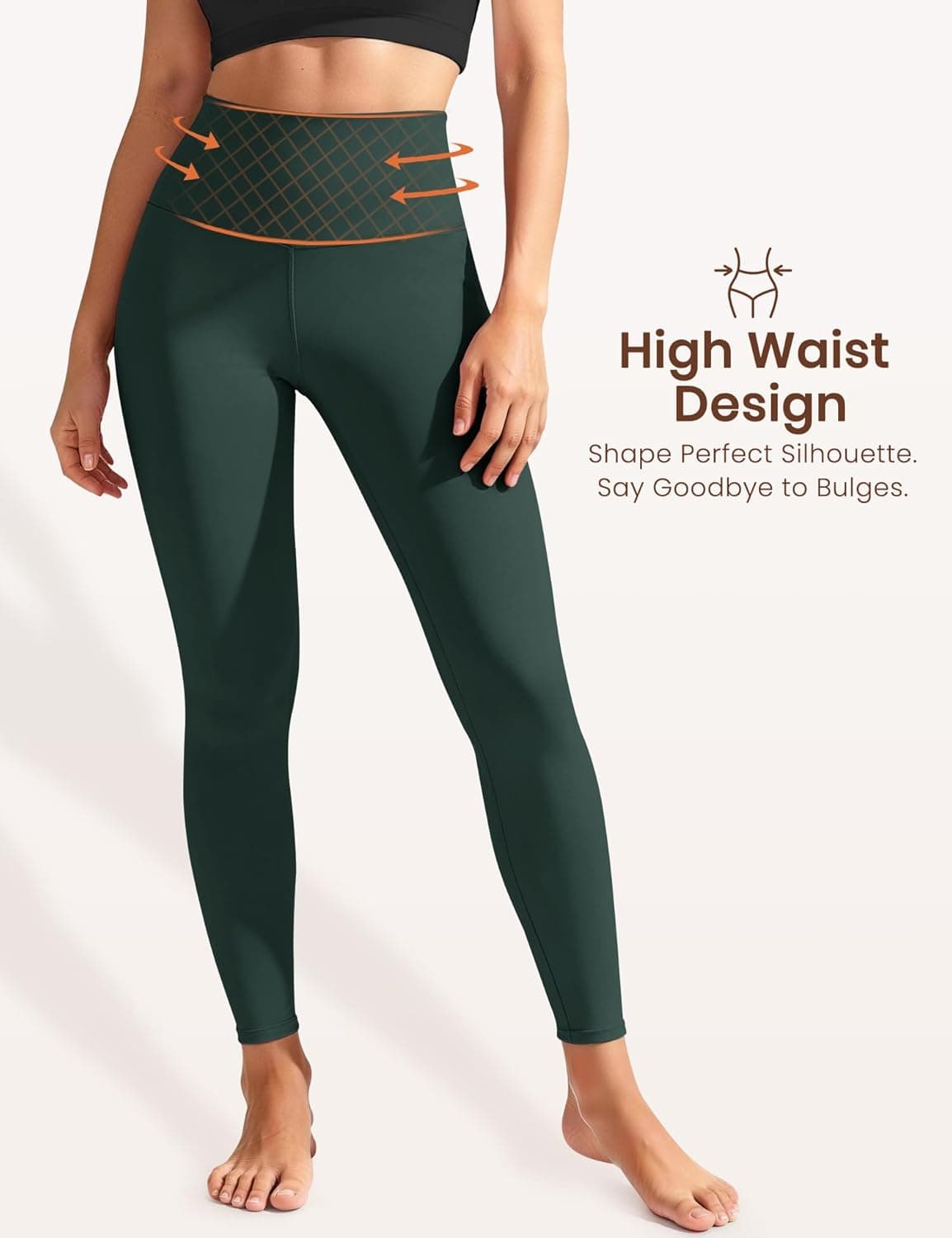 Laite Hebe Leggings for Women - High Waisted Full Length Buttery Soft Yoga Pants for Workout Athletic Daily 06-forest Green Large-X-Large - Image 3