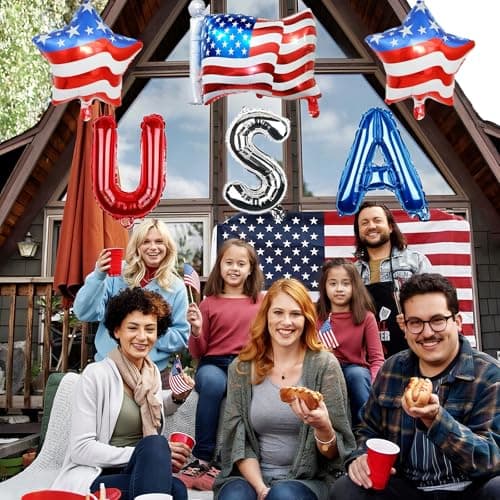 4th of July Decorations Red White and Blue Balloons Patriotic USA Party Fourth of July Decorations USA American Flag Balloons - Image 2