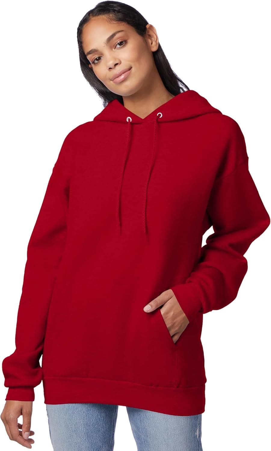 Hanes Men's EcoSmart Fleece Hoodie Sweatshirt X-Large Deep Red - Image 6