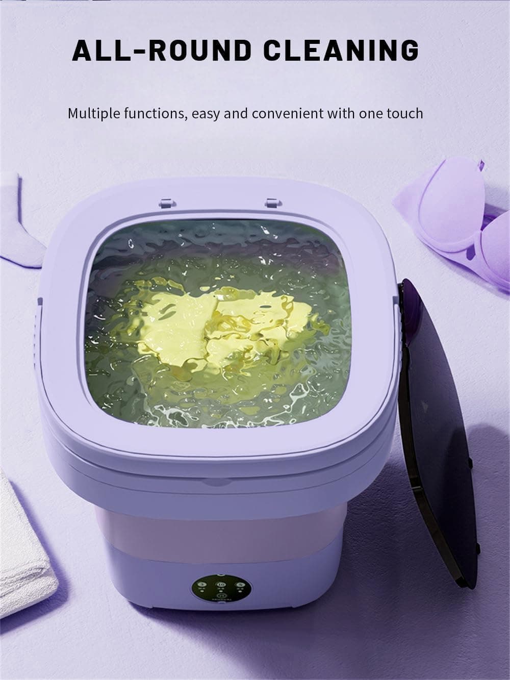 Portable Washing Machine, Mini Washer, 16L Na Na-upgrade na Malaking Kapasidad na Nat折折 na Washer. Malalim na Paglilinis ng Panloob, Damit ng Sanggol at iba pa - Image 3