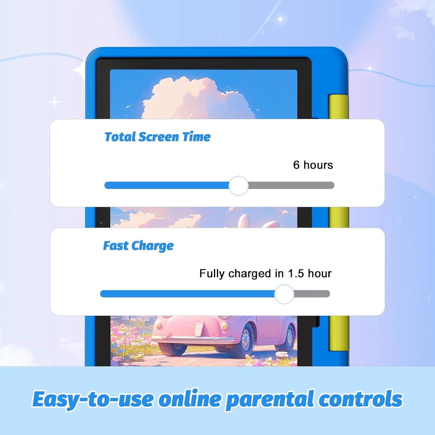 Kids Tablet, Android 14 Tablet for Kids 10 inch Octa-Core with Case, 64GB 1TB TF Card Expandable for Toddler Children, Parental Control, Dual Camera, WiFi,Gift - Image 6