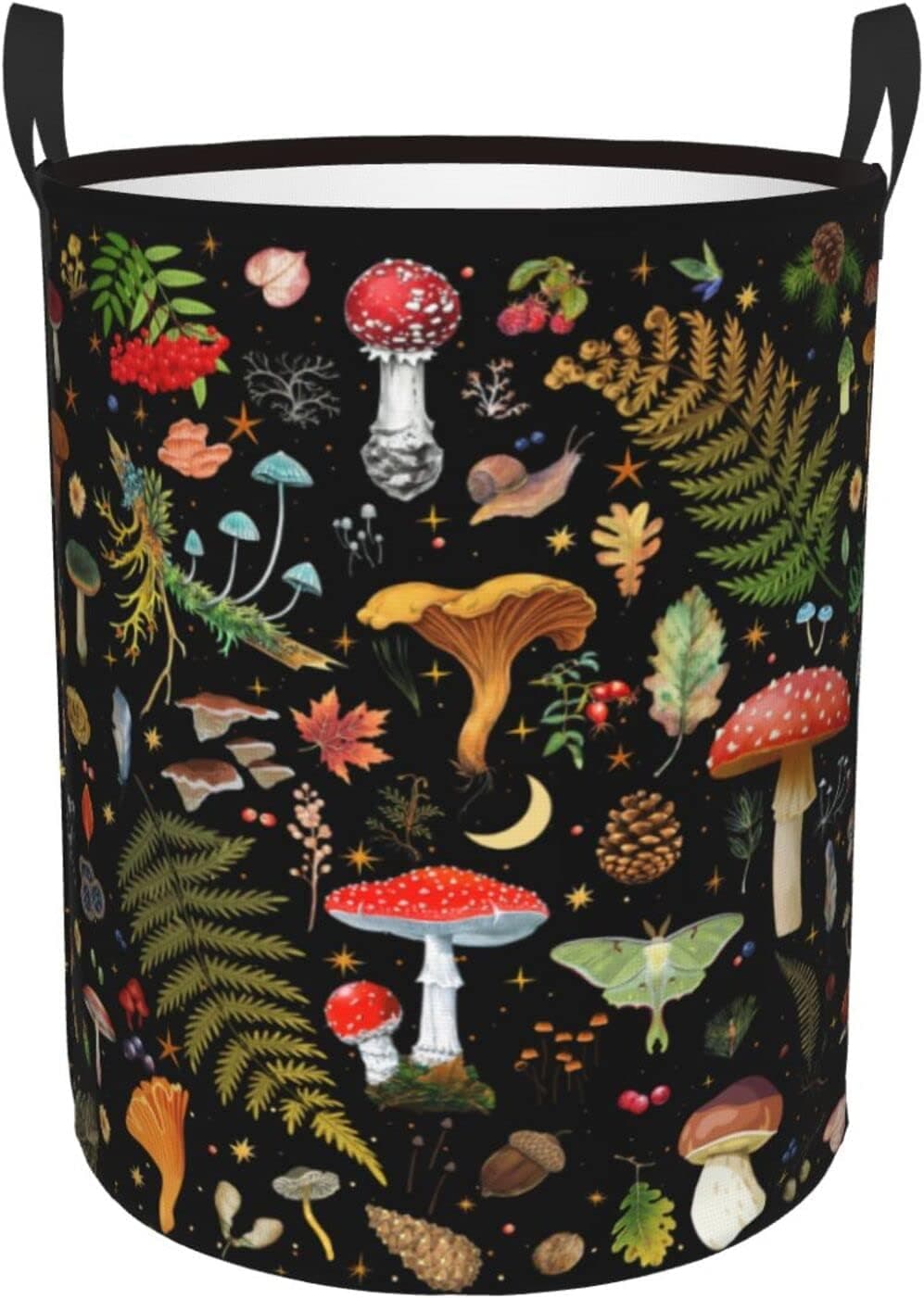 Mushroom Laundry Basket, Mushroom Decor Laundry Bag with Handles-Collapsible Storage Bin Mushroom Decor for Bedroom, Nursery Hamper, Toy Storage, 13.4X16.5IN Mushroom Small - Image 2