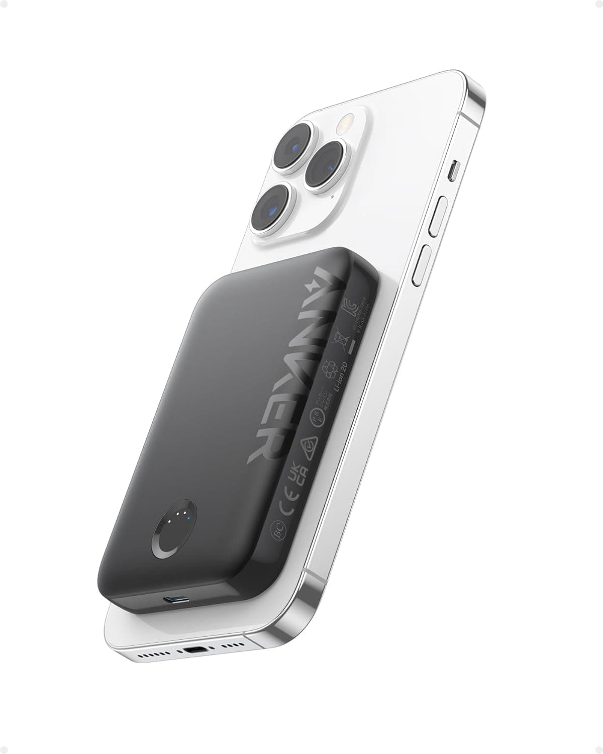 Anker 321 MagGo Battery (PowerCore Magnetic 5K), 5,000mAh Magnetic Wireless Portable Charger, Compatible with iPhone 15/15 Plus/15 Pro/15 Pro Max, iPhone 14/13/12 Series（Black） - Image 2