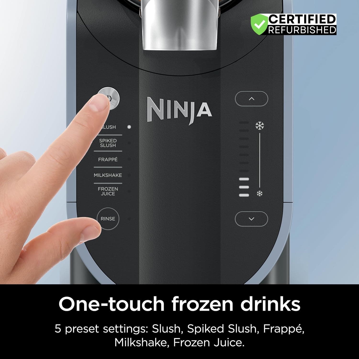 Ninja FS301 Professional Maker with RapidChill Technology, 88 oz Drink & Slushie Machine, 5 Preset Programs, Frozen Margaritas, Frappés, and More, Premium Accents, Black (Renewed) 88 oz & 5 Presets - Image 7