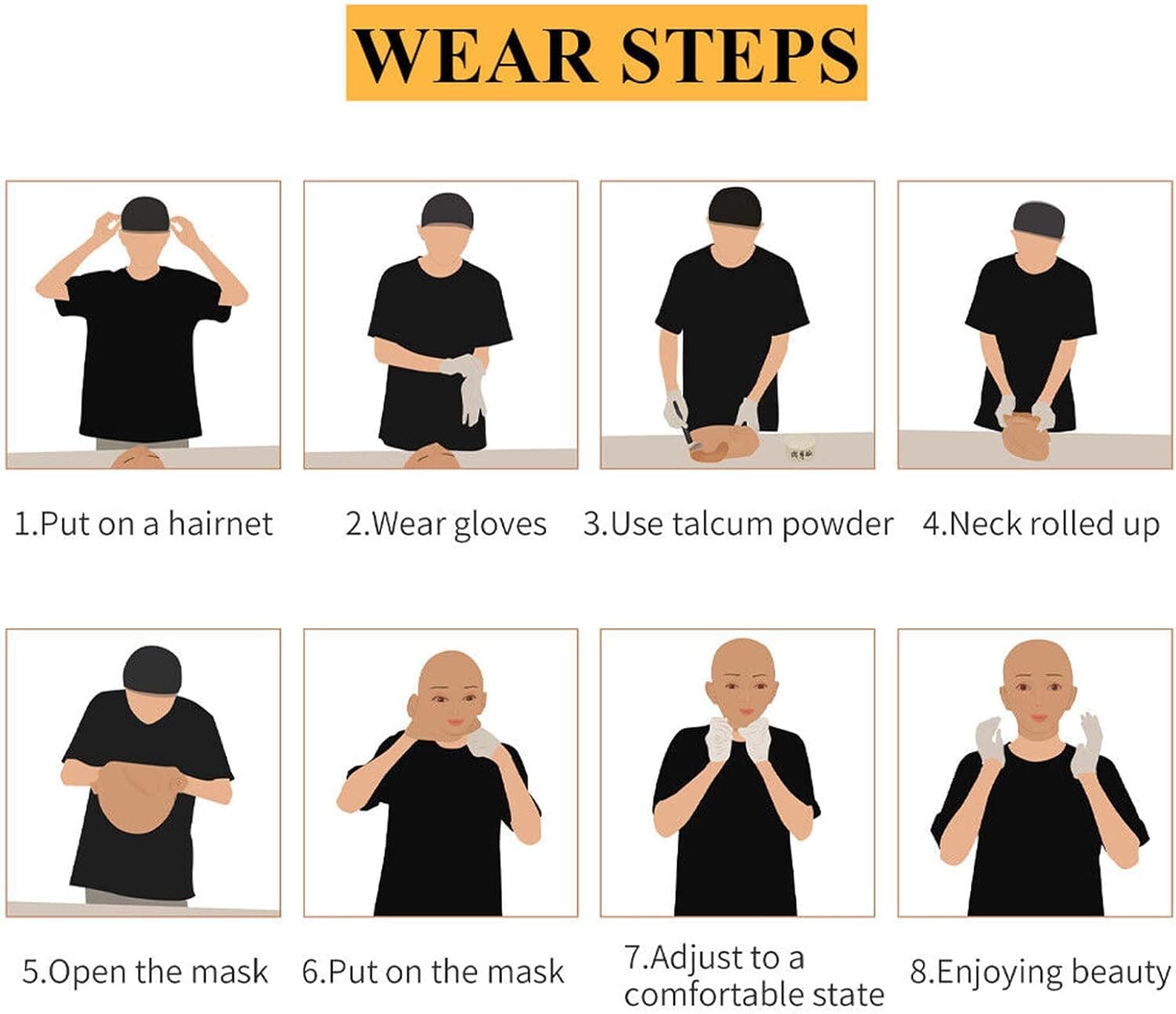 Silicone Female Mask Realistic Face with Makeup for Crossdressing Cosplay Halloween Masks Beige - Image 9