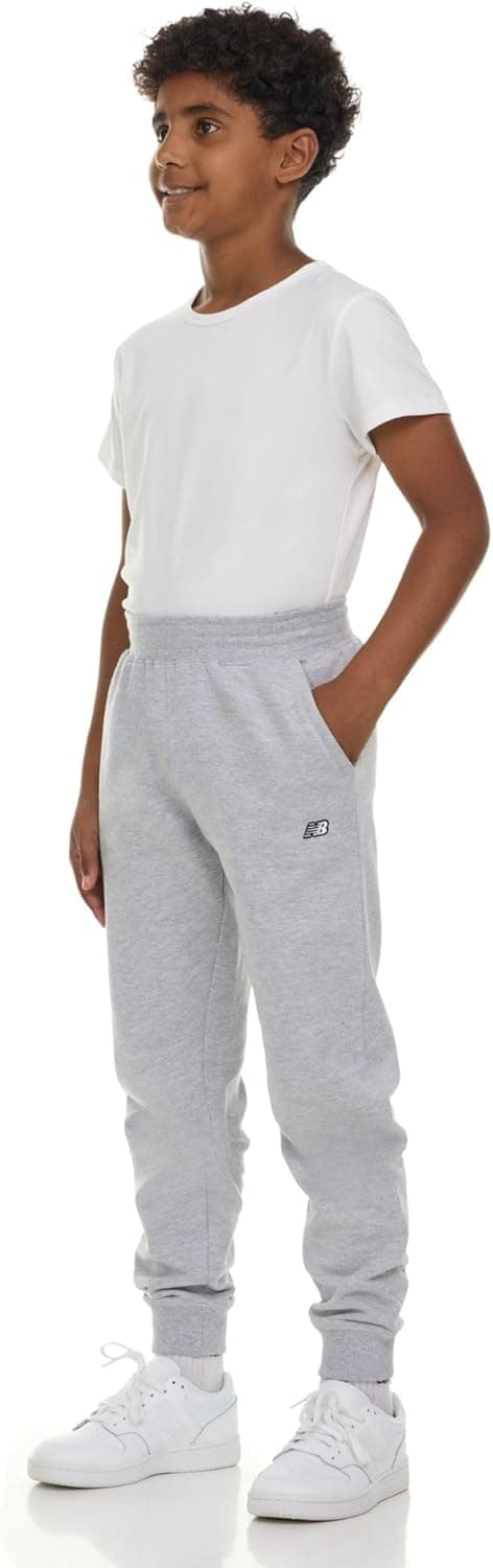 New Balance Boys Fleece Jogger 3 Pack – Kids Soft Cotton Blend Fleece Sweatpants with Pockets, Athletic Fit, Sizes 4-20 Black/Grey/Charc 14-16 - Image 4