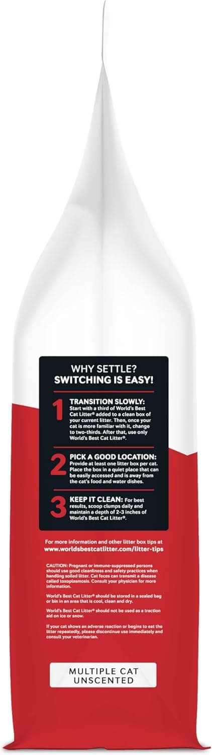 WORLD'S BEST CAT LITTER Multiple Cat Unscented, 32-Pounds - Natural Ingredients, Quick Clumping, Flushable, 99% Dust Free & Made in USA - Long-Lasting Odor Control & Easy Scooping - Image 8