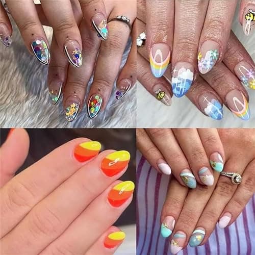 UNA GELLA Short Almond Fake Nails 216pcs Pre-shape Gel Acrylic Nail Tips for Full Cover Nail Extension Home DIY Nail Salon 12 Sizes Gelly Tips - Image 9