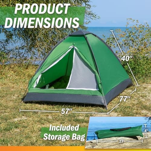 117 Person Camping Tent with Rain Fly and Carrying Bag - Lightweight Outdoor Pop Up Tents for Camping Essentials, Music Festivals, Backpacking, Hiking, or Beach Shelter by Wakeman Outdoors - Image 2