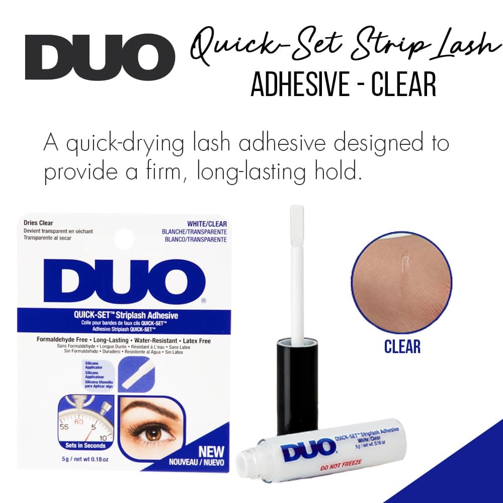 DUO Quick-Set Strip Lash Adhesive – Clear, Waterproof, Long-Lasting Lash Glue, Fast-Drying for False Lashes, 0.18 oz, 1-Pack 0.18 Ounce (Pack of 1) Clear - Image 4
