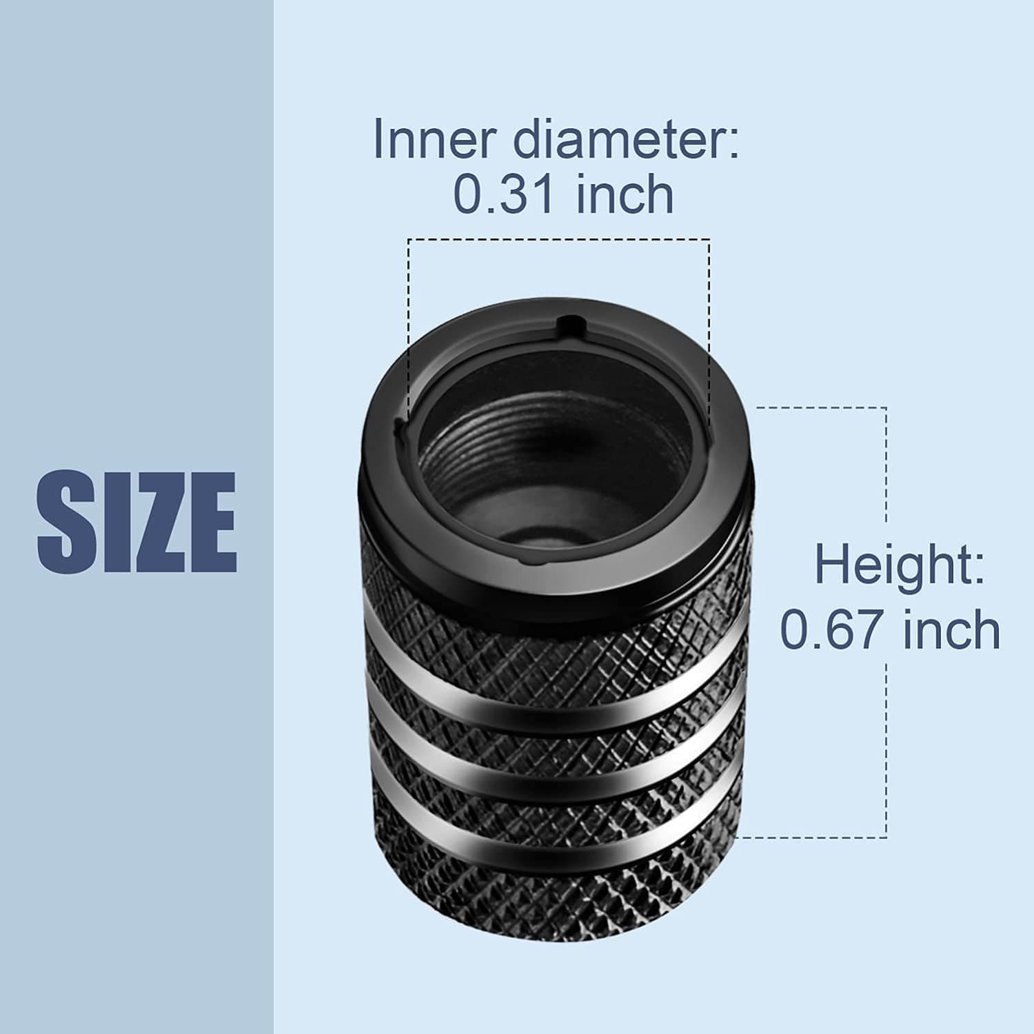 Tire Valve Stem Cap Cover - (5 Pack) Tire Air Cap Metal with Plastic Liner Corrosion Resistant Leak-Proof American Flag for Car Truck Motorcycle Bike Black Black American Flag - Image 4