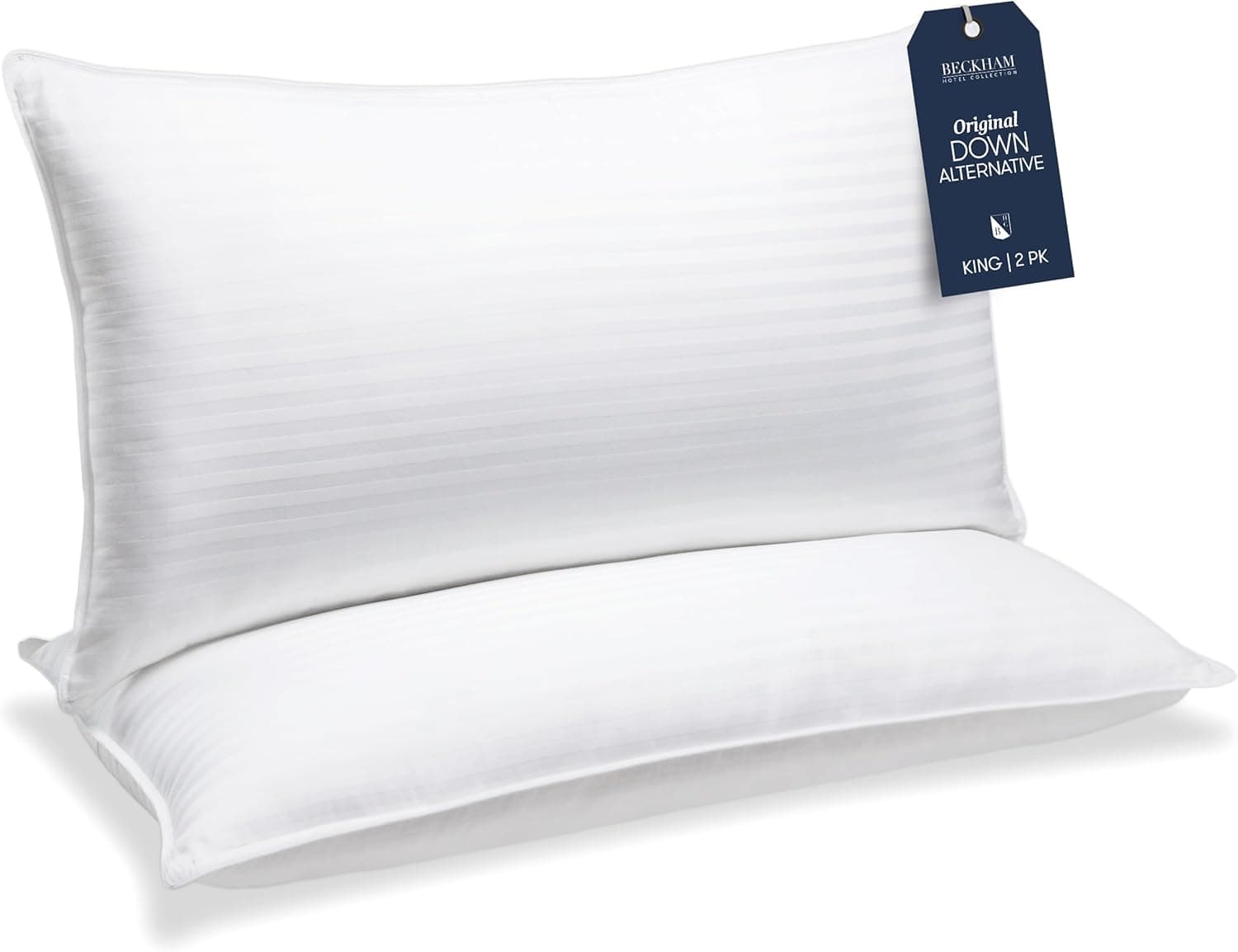 Beckham Hotel Collection Bed Pillows King Size Set of 2 - Down Alternative Pillow for Back, Stomach or Side Sleepers King White - Image 2