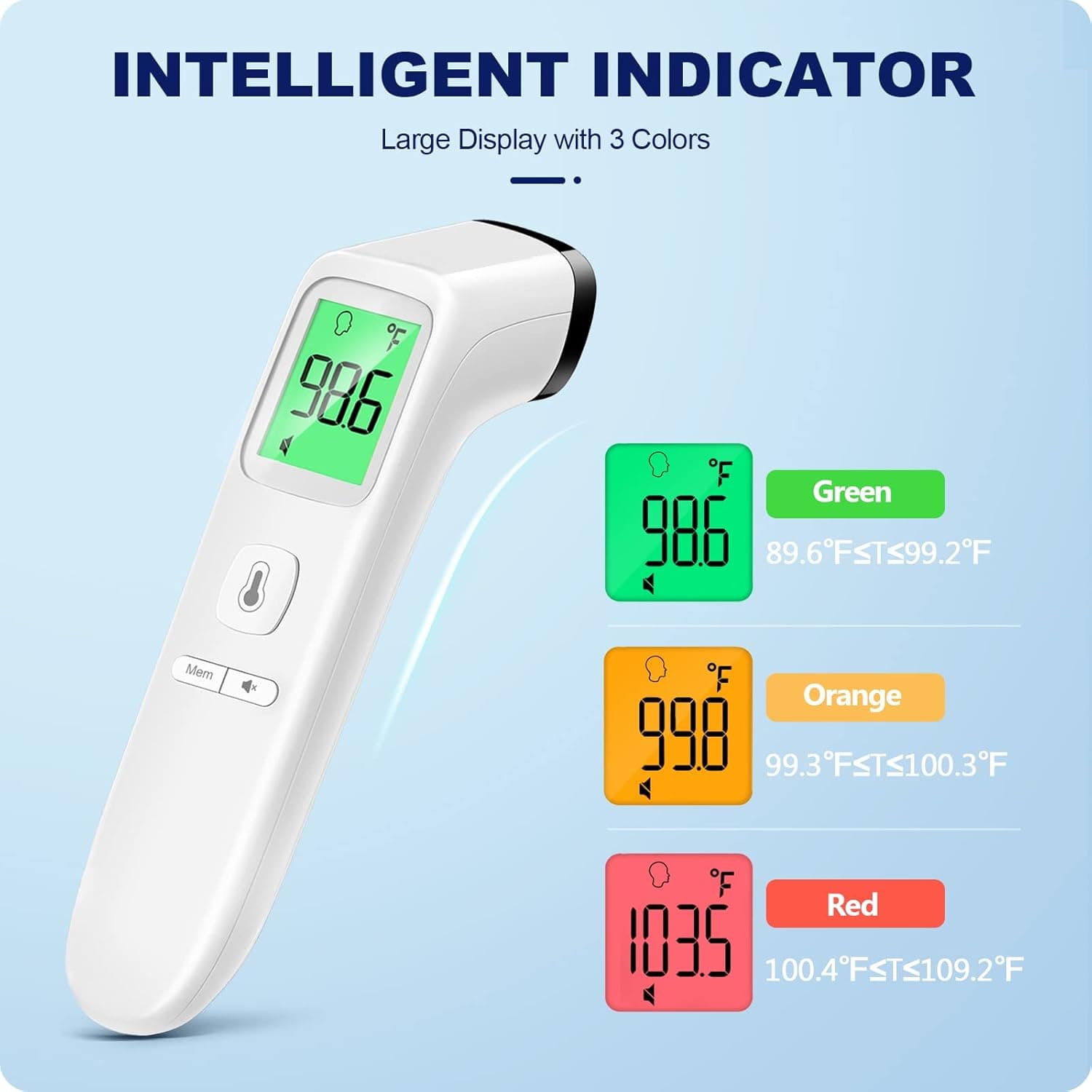 No-Touch Thermometer for Adults and Kids, Accurate Digital Baby Thermometer, Fever Alarm & Silent Mode, 2 in 1 Forehead & Object Mode white - Image 4