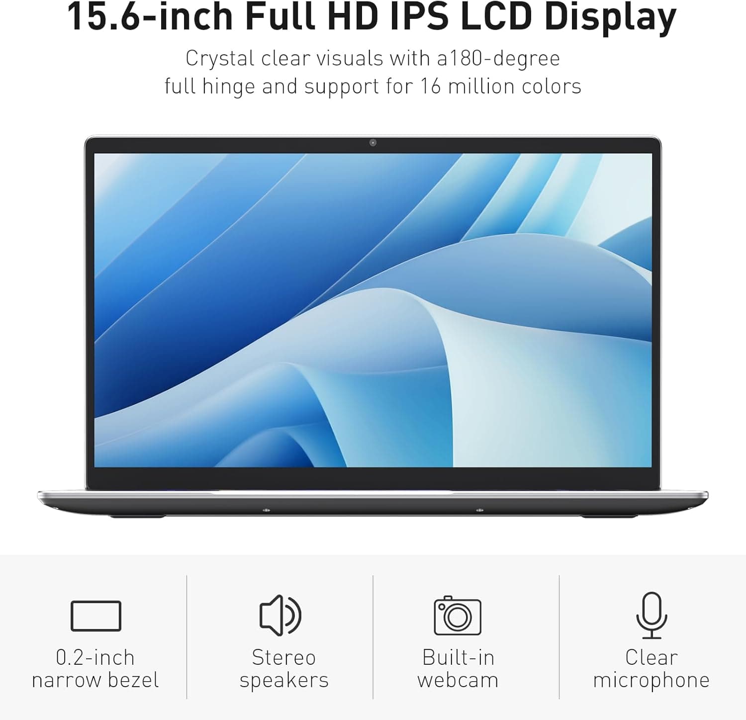 Business Laptop Computer for Work, Notebook PC for College Students, 15.6" FHD Display, 4-Core Processor, Backlit Keyboard, Fingerprint Sensor, Up to 10TB Storage, 16GB RAM, 1TB SSD, Silver 16GB RAM, 1TB SSD Silver - Image 5