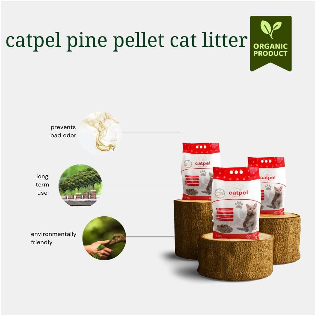 Premium Pine Pellets Cat Litter, 100% All Natural Pellet Kitty Litter, Non Clumping Non Tracking Low Dust Litter Meant for Use with Sifting Litter Box (11 lb) - Image 6