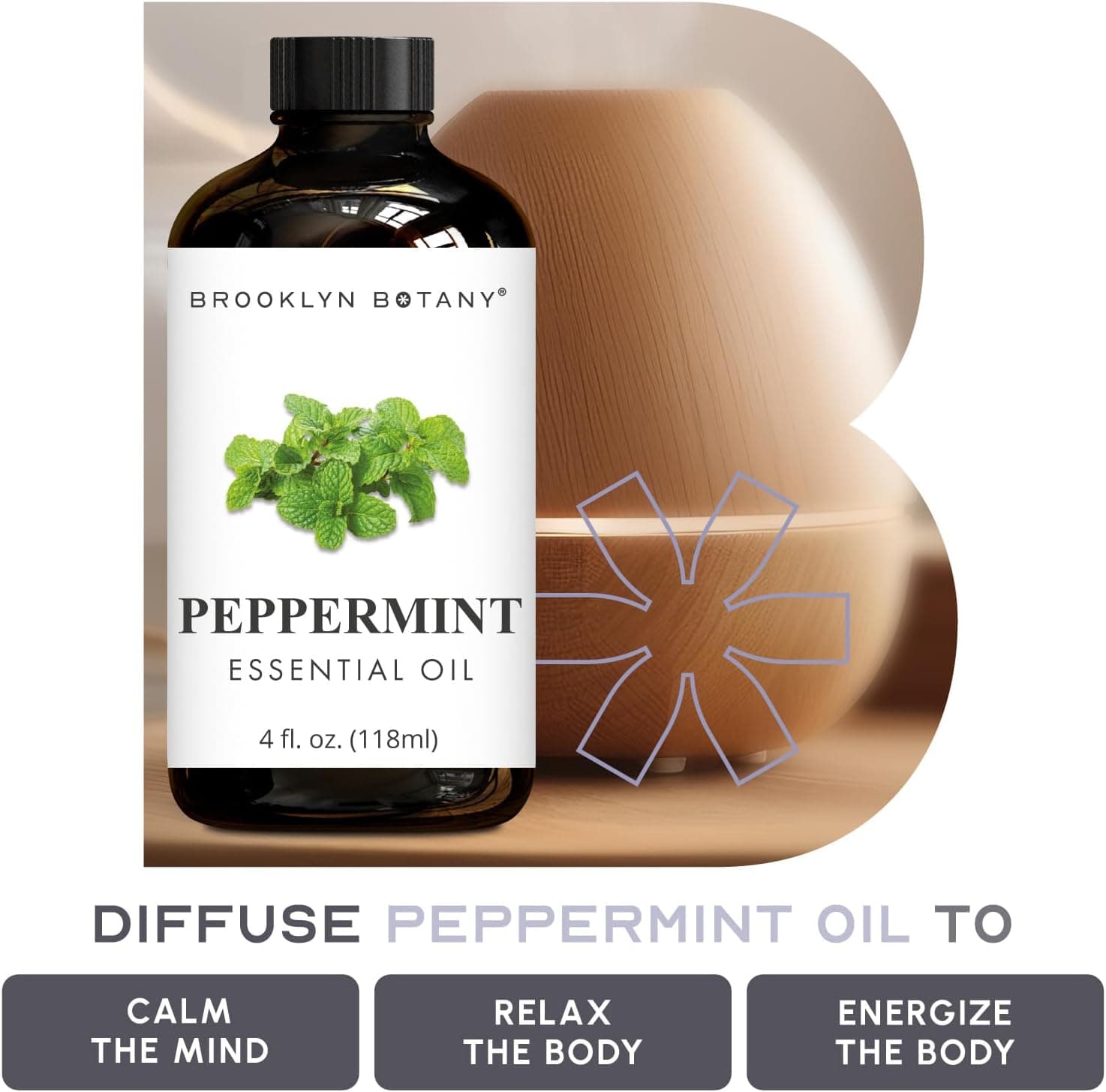 Brooklyn Botany Peppermint Essential Oil - Huge 4 Fl Oz - 100% Pure and Natural - Premium Grade with Dropper - for Aromatherapy and Diffuser Peppermint 4 Fl Oz (Pack of 1) - Image 6