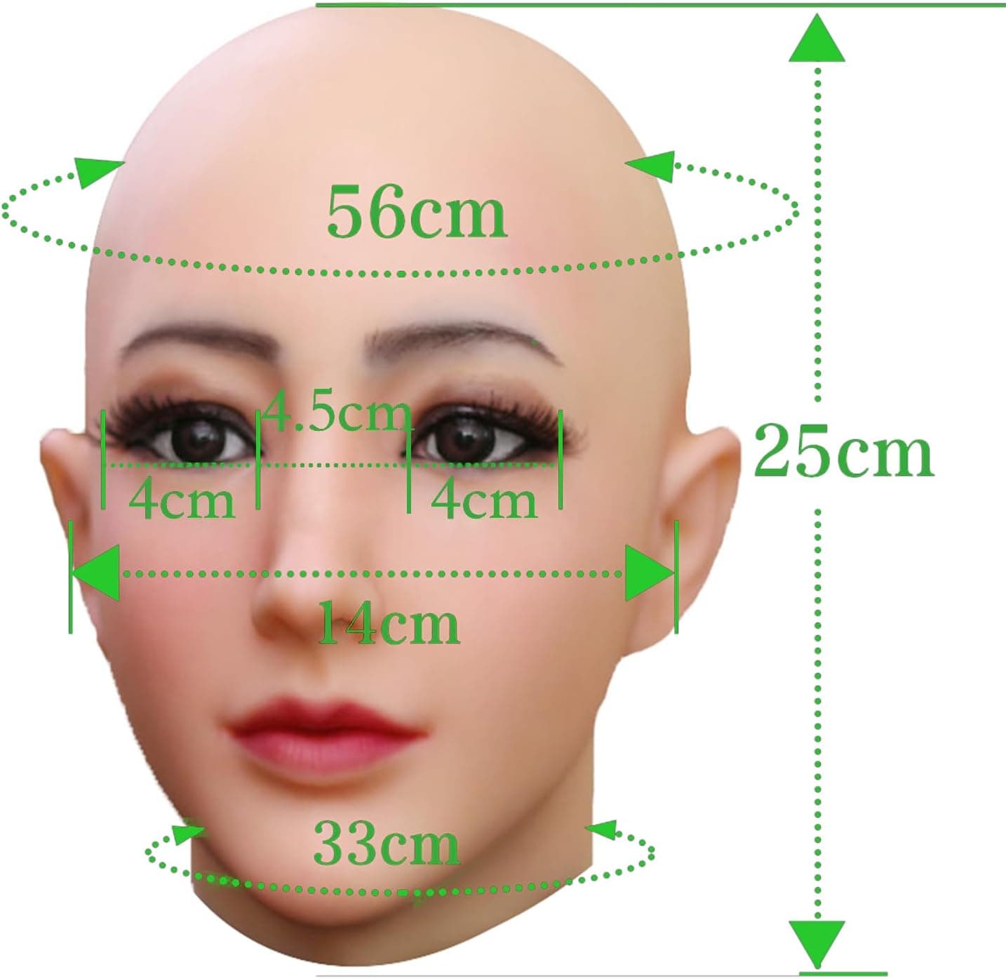 Silicone Female Mask Realistic Face with Makeup for Crossdressing Cosplay Halloween Masks Beige - Image 3