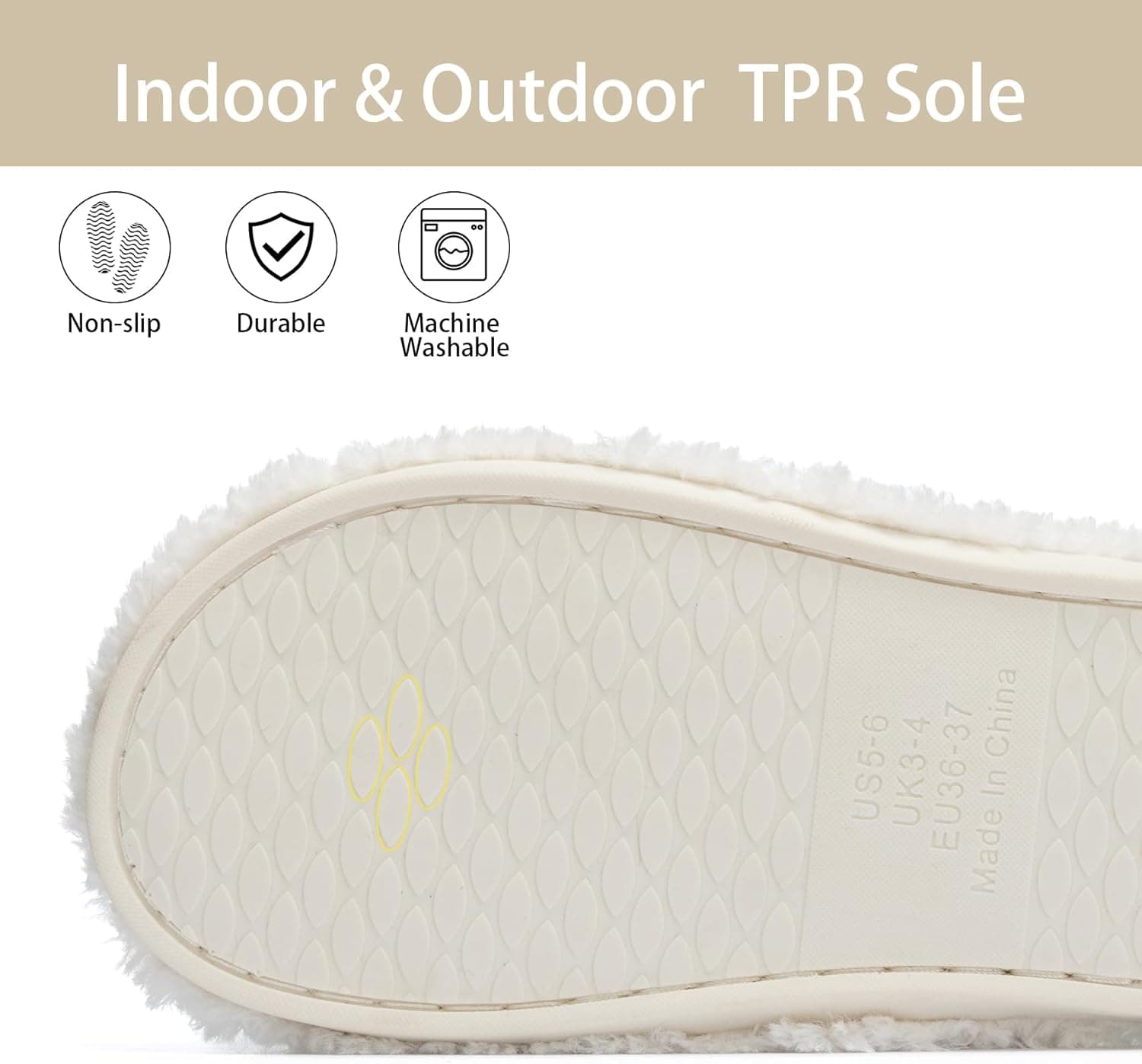 Fuzzy Open Toe Slippers for Women Indoor Cozy Memory Foam Slip On House Slides Shoes Gifts for Womens Her Mom White 7-8 - Image 5