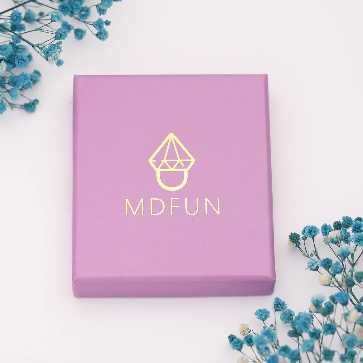 MDFUN 18K White Gold Plated Cubic Zirconia Two-in-One Halo Wedding Engagement Promise Eternity Ring for Women 7 - Image 7