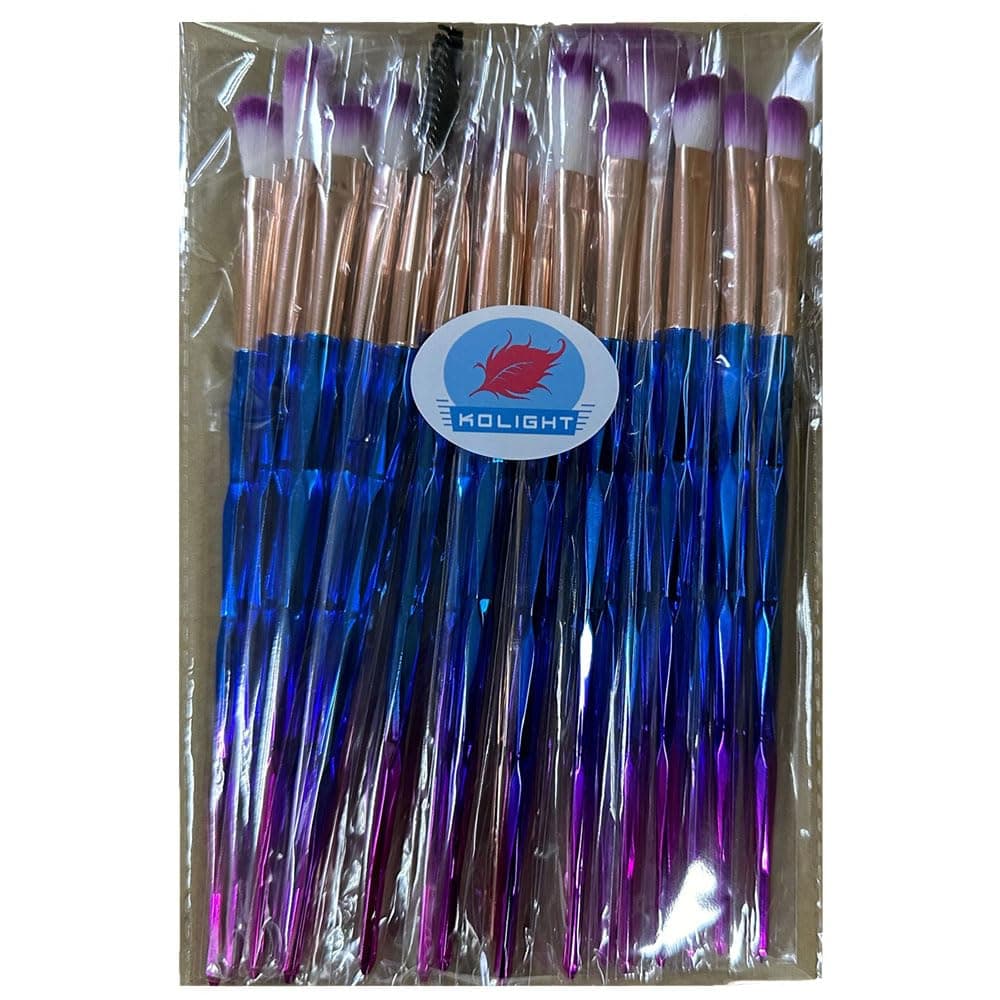 KOLIGHT Pack of 20pcs Cosmetic Eye Shadow Sponge Eyeliner Eyebrow Lip Nose Foundation Powder Makeup Brushes Sets (purple) - Image 6