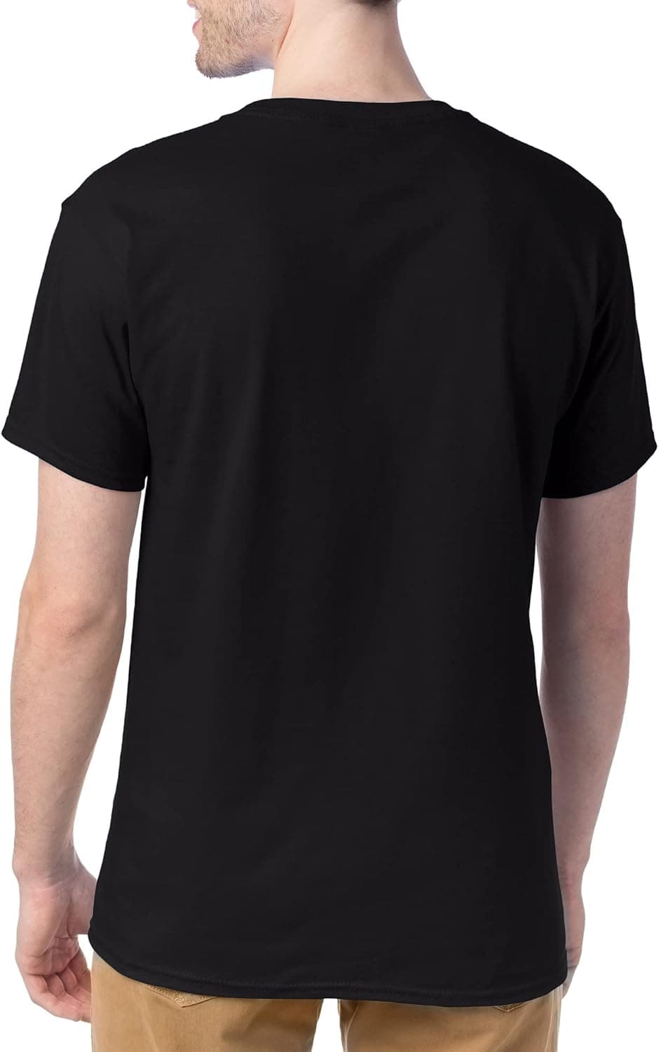 Hanes Men's Essentials Tshirt 4 and 6 Packs, ComfortSoft Tee, Cotton Shirt for Men Large Black - 4 Pack 4 - Image 4