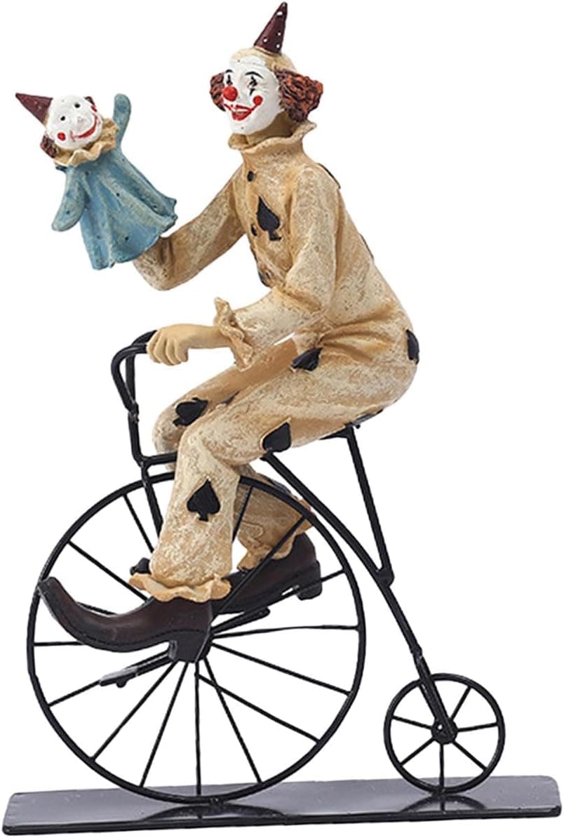 Clown Figurine Clown Statue Sculpture Collection Statuette Desk Ornament for Table Centerpiece Cabinet Dining Room Decor Gift, Style C - Image 2