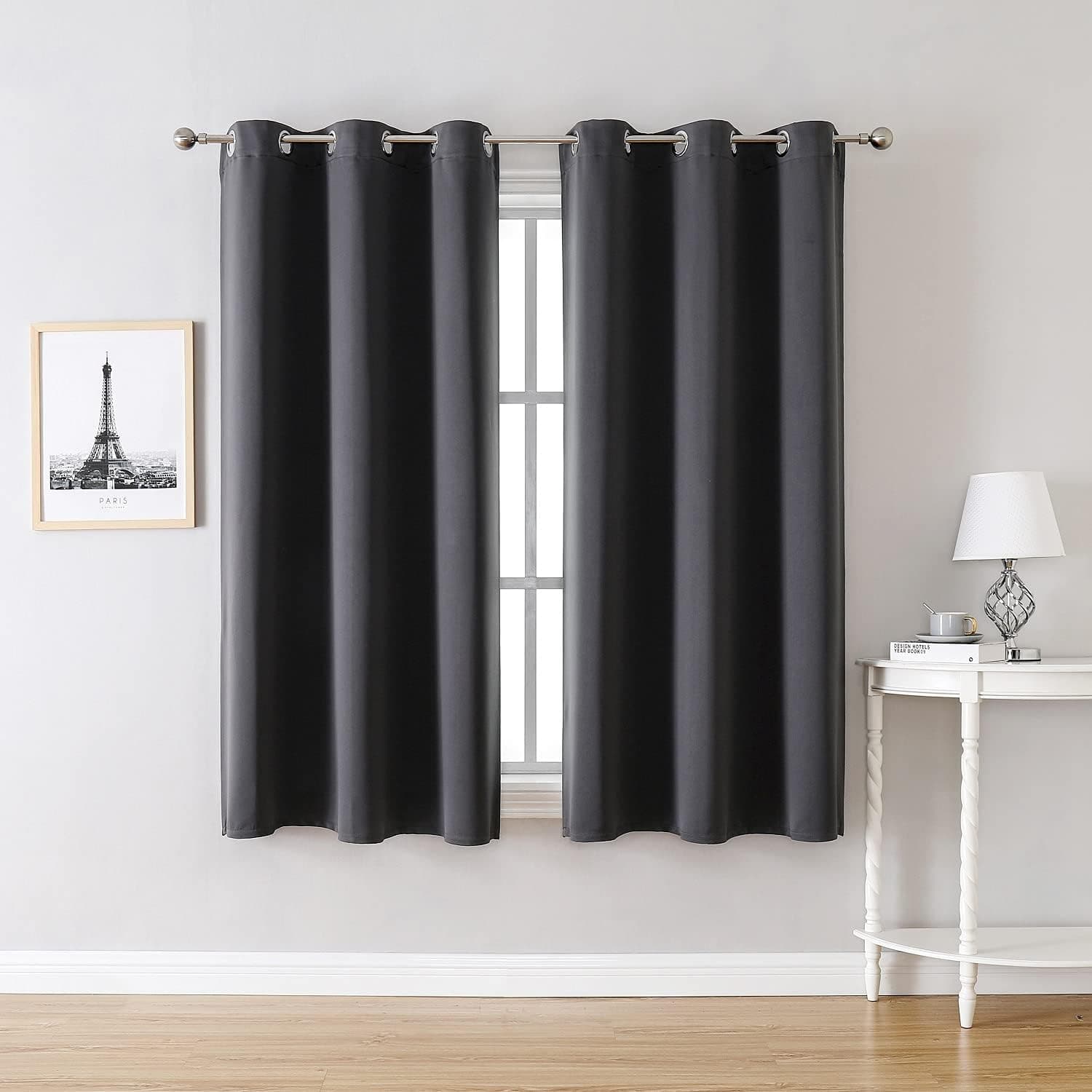 ChrisDowa Grommet Blackout Curtains for Bedroom and Living Room - 2 Panels Set Thermal Insulated Room Darkening Curtains (Dark Grey, 42 x 63 Inch) 42"W x 63"L (Pack of 2) Dark Grey - Image 3