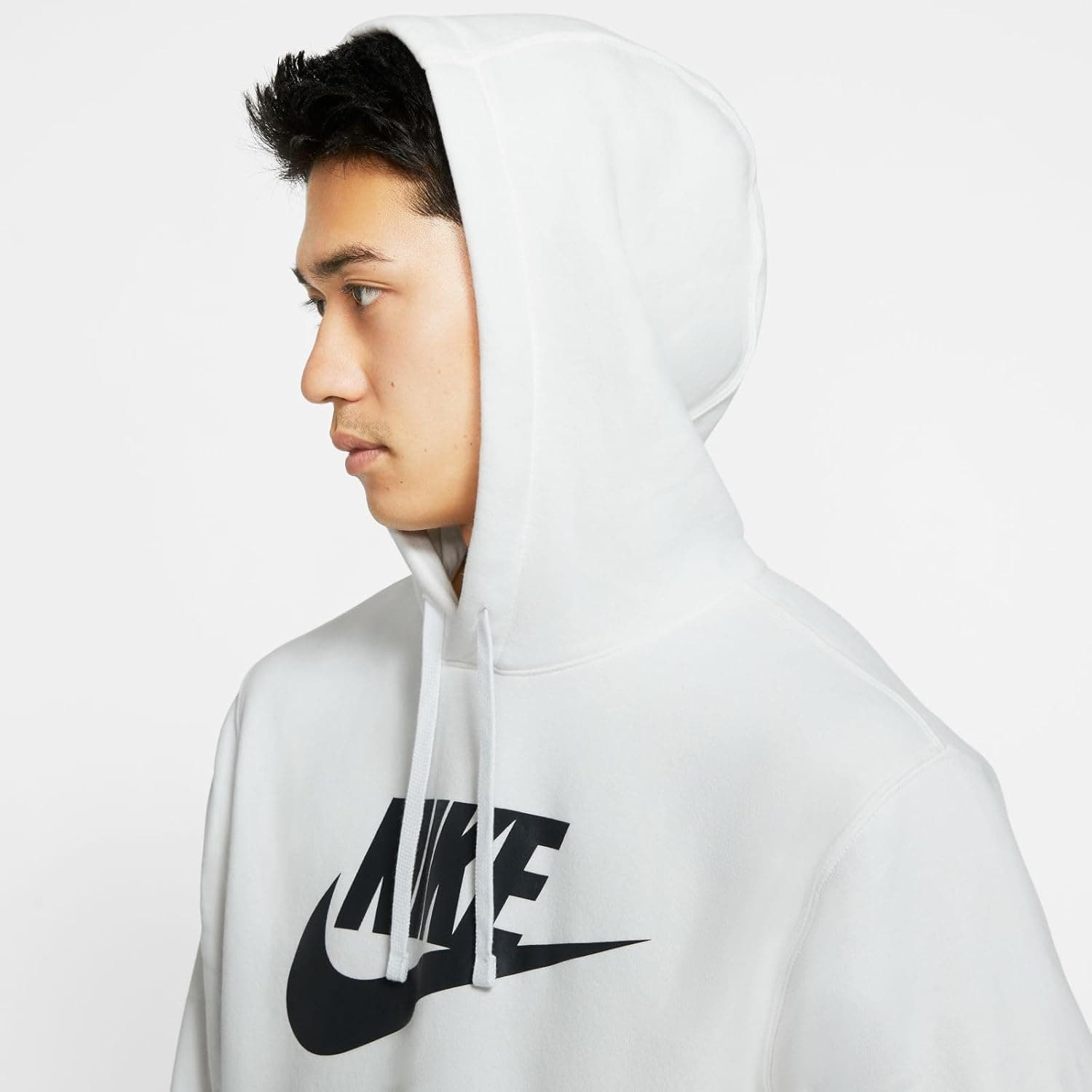 Nike mens Sportswear Club Pullover HoodieHoodie X-Large White/Black - Image 6