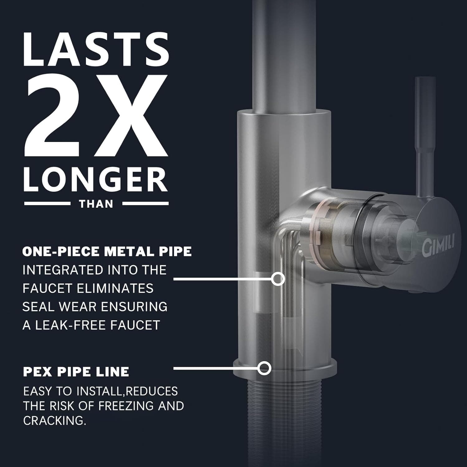 GIMILI Black Kitchen Faucet with Pull Down Sprayer Single Hole Spring Kitchen Sink Faucet, Suitable for Farmhouses, RV, Utility Laundry Room, Outdoor, and Campers. Llave para fregadero de cocina Matte Black Classic - Image 5