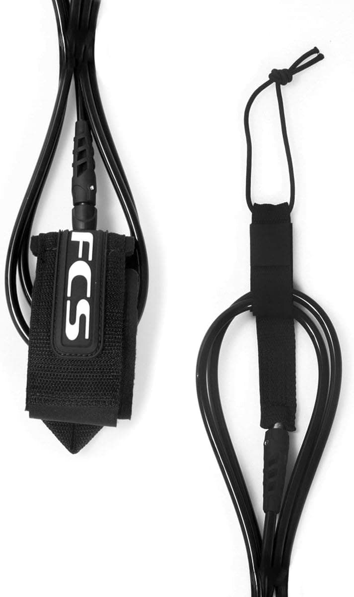 Classic Competition Leash by FCS Black Tranquil Blue 6' - Image 6
