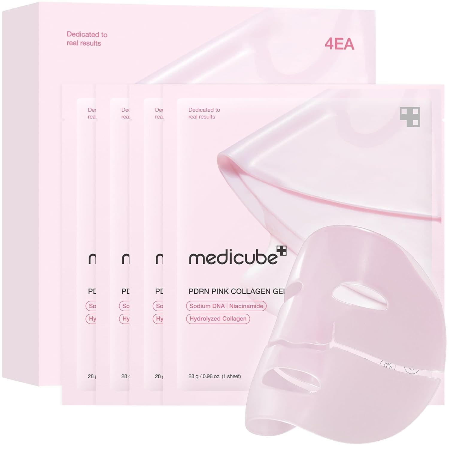 medicube Salmon DNA PDRN pink collagen jelly gel mask | overnight face mask for glass glow skin- elasticity, hydrating, firming and moisturizing | korean skincare, 28g, 4ea Pink PDRN - Image 2