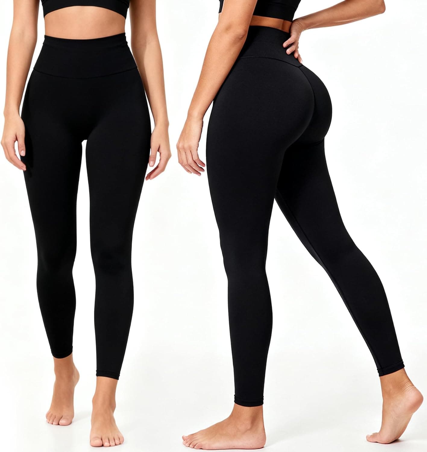 Leggings for Women - High Waisted Full Length Buttery Soft Yoga Pants for Workout Athletic Daily 01-black Large-X-Large - Image 3