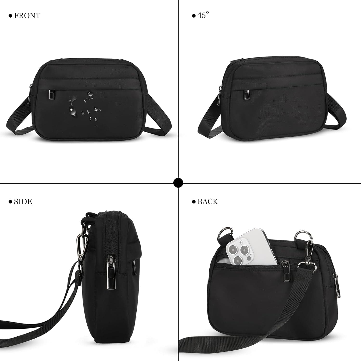 MAXTOP Small Crossbody Bags for Women Belt Bag Fanny Pack with Adjustable Strap Black Small Crossbody Bag - Image 5