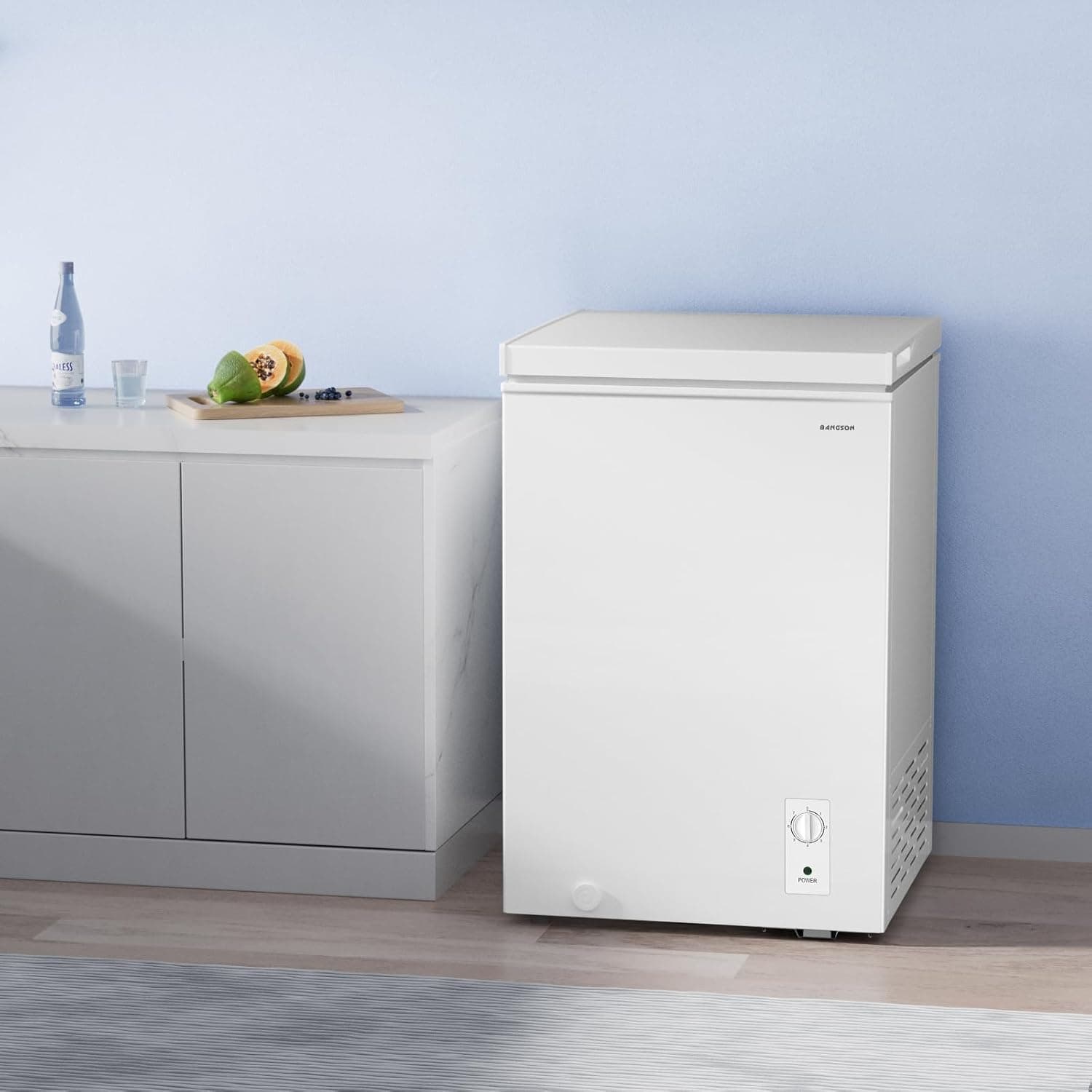 Congelador BANGSON, Congelador de 3.5 pies cúbicos con cesta removible, Congelador profundo con temperatura ajustable para hogar/ dormitorios/ apartamentos/ oficina 3.5 PIES CÚBICOS Blanco (3.5 PIES CÚBICOS) - Image 7