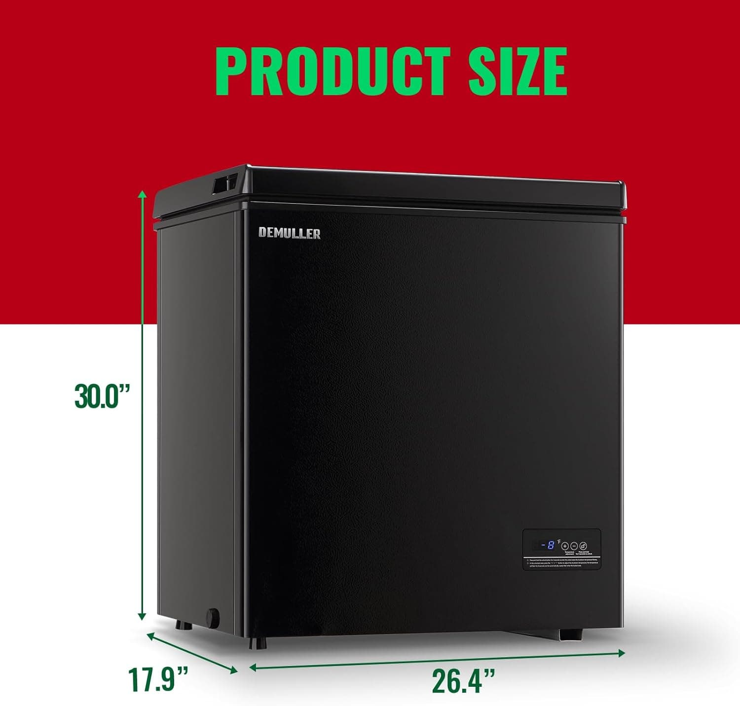 Chest Freezer 5.0Cubic Feet Deep Freezer Freestanding Freezers with 2 Removable Stainless Steel Basket, Mini Freezer Top Open Door Compact Freezer with Electronic Control 41℉ to -15℉BLACK 5.0 Cu.Ft Black - Image 5