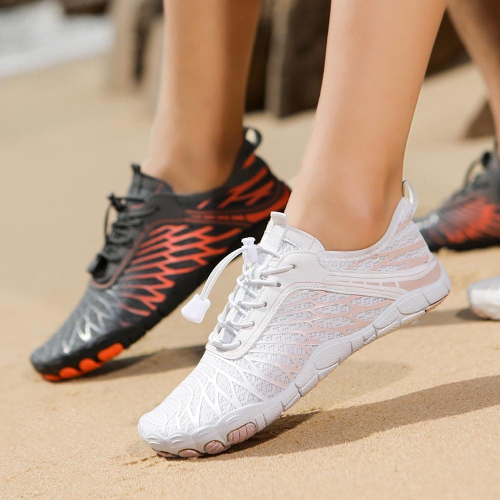 Hike Barefoot Shoes Womens Men Footwear,Pro-Healthy&Non-Slip Water Shoe for Women Men, Wide Toe Running Shoes Boots Sneakers Unisex 8.5 Women/7 Men White - Image 6