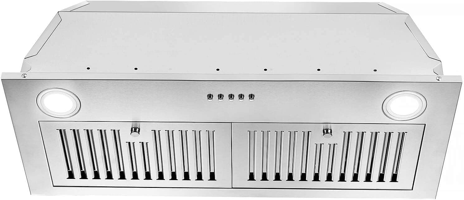 Range Hood Insert 30 inch,Stainless Steel Kitchen Vent Hood 600CFM,Built-in Kitchen Stove Hood w/Front Button Controls and Front LED Lights,Baffle Filters,Ducted/ductless Convertible Duct - Image 2