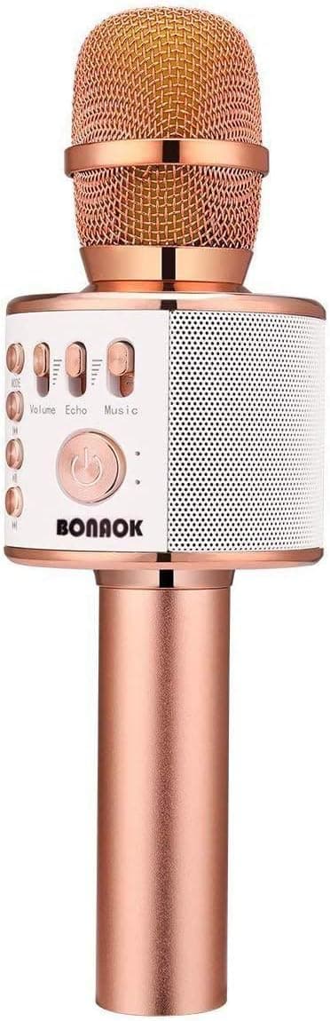 Microphone Karaoke Bluetooth Sans Fil BONAOK, 3-en-1 Microphone Portable à Main Machine de Karaoke Haut-Parleur Fête à Domicile Anniversaire pour Tous - Image 2