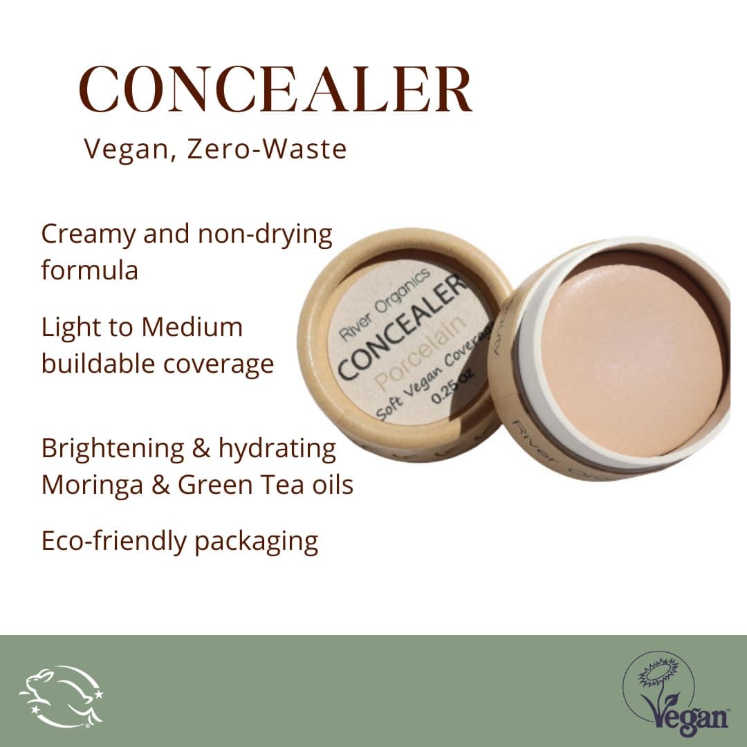 Zero-Waste Concealer | Gentle Sensitive Skin Toxic-Free Formula | Vegan & Eco-friendly Compostable Jar | Under-eye and Uneven Skin-tone coverage (Porcelain) 0.25 oz - Image 4